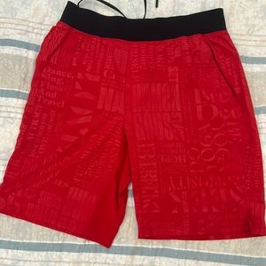 Lululemon: men’s liner-less shorts size medium.